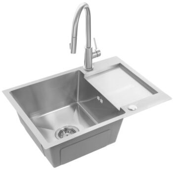 REA REA - Oceľový drez Paul BRUSH NICKEL s kuchynskou batériou KPL-96009