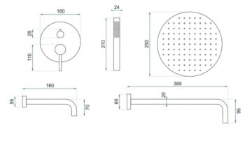 REA REA - Sprchový set s batériou 150mm Lungo biela + BOX REA-P6611