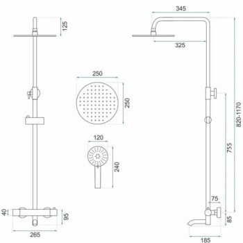 REA REA - Sprchový set s bateriou 150mm Lungo chróm REA-P6607