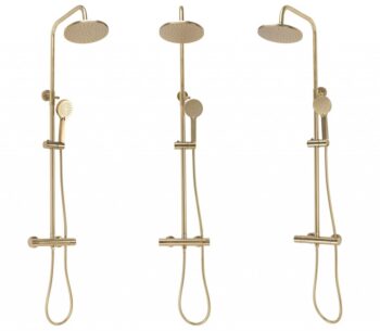 REA REA - Sprchový set s batériou 150mm s termostatom PAROT kartáčovaná zlatá REA-P2323
