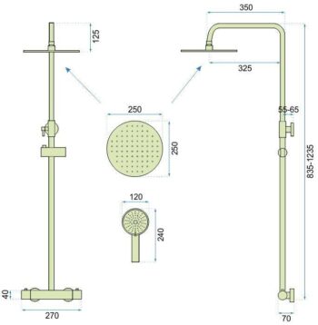 REA REA - Sprchový set s termostatickou batériou 150mm VINCENT Nikel kartáčovaný REA-P6603