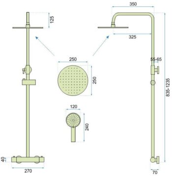 REA REA - Sprchový set s termostatickou batériou 150mm VINCENT čierna REA-P6600
