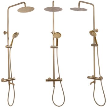 REA REA - Sprchový set s termostatickou batériou 150mm s výtokom Lungo zlatá kartáčovaná REA-P6604