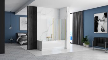 REA - Skladacia vaňová zástena Agat-3 120 BRUSH GOLD REA-W2501