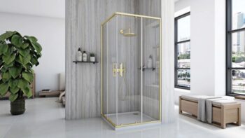 REA - Sprchovací kút City 80x100 Brush Gold Bez sprchovej vaničky REA-K6445