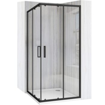 REA - Sprchovací kút City 80x80 Black Bez sprchovej vaničky REA-K6448