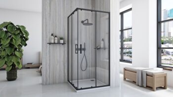 REA - Sprchovací kút City 80x80 Black Bez sprchovej vaničky REA-K6448
