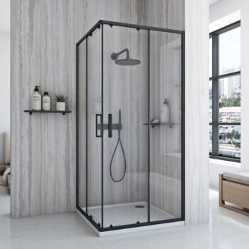 REA - Sprchovací kút City 90x90 Black Bez sprchovej vaničky REA-K6446