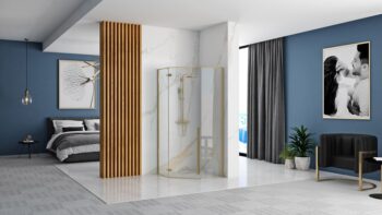 REA - Sprchovací kút DIAMOND 90x90 BRUSH GOLD Bez sprchovej vaničky REA-K6506