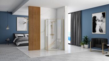 REA - Sprchovací kút DIAMOND 90x90 BRUSH GOLD Bez sprchovej vaničky REA-K6506