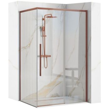 REA - Sprchovací kút SOLAR - Copper Brush 100x80 Bez sprchovej vaničky REA-K9513