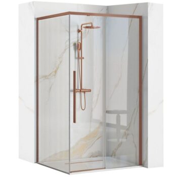 REA - Sprchovací kút SOLAR - Copper Brush 90x90 Bez sprchovej vaničky REA-K9512
