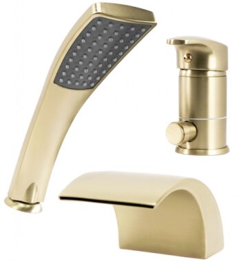 REA - Trojdielna vaňová batéria RIVEN Brush Gold REA-B0494