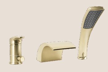 REA - Trojdielna vaňová batéria RIVEN Brush Gold REA-B0494