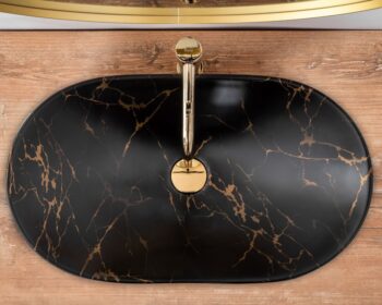 REA - Umývadlo na dosku Royal 60 Black Marble Mat REA-U7478