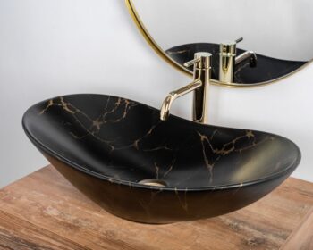 REA - Umývadlo na dosku Royal 60 Black Marble Mat REA-U7478