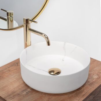 REA - Umývadlo na dosku Sami Marble 36x36 biela REA-U8703