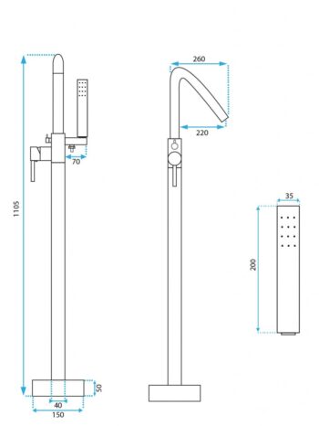 REA - Voľne stojace batérie ARAS Chrome REA-B2718