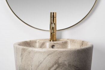 REA - Voľne stojace umývadlo Blanka Natural Matt Marble 40x40 REA-U4664