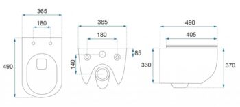 REA - Závesná WC misa vrátane sedátka Carlo Mini Tornado Rimless Slim N REA-C1259