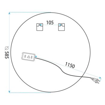 REA - Zrkadlo LED 60cm BAS HOM-05518