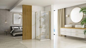 REA/S - Sprchová kabína Hugo 80x90 Gold Brush Dvere: 80 Dvere: 90 KPL-K8410