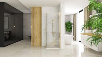 REA/S - Sprchová kabína Hugo 80x90 Gold Brush Dvere: 80 Dvere: 90 KPL-K8410
