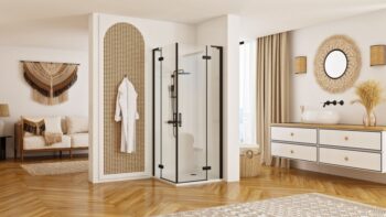 REA/S - Sprchová kabína Hugo Double Black 80x90 KPL-45232