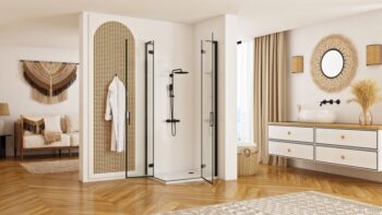 REA/S - Sprchová kabína Hugo Double Black 80x90 KPL-45232