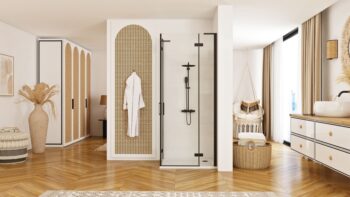 REA/S - Sprchová kabína Hugo Double Black 80x90 KPL-45232