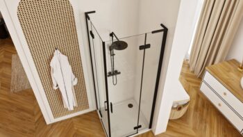 REA/S - Sprchová kabína Hugo Double Black 80x90 KPL-45232
