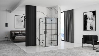 REA/S - Sprchová kabína Molier Black Double 90x90 KPL-22012