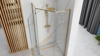 REA/S - Sprchovací kút DIAMOND 90x90 - zlatá So sprchovou vaničkou Diamond KPL-04904