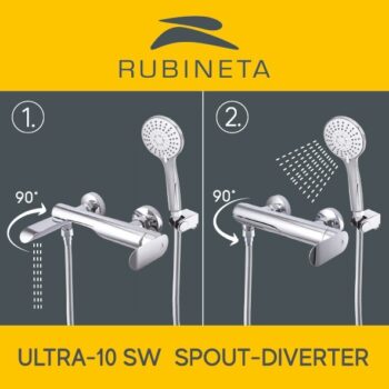 Rubineta - Vaňová batéria ULTRA-10/K s príslušenstvom, chróm OLBAU10K