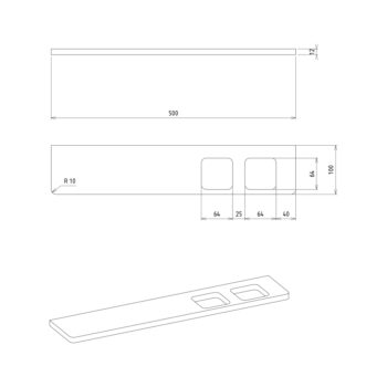 SAPHO - ABELINE polica + 2x pohár, 500, rockstone, biela mat AE502-0101-01
