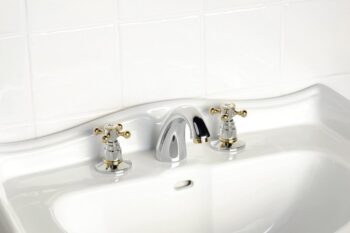 SAPHO - ANTEA trojprvková umývadlová batéria s výpusťou, chróm/zlato 3022