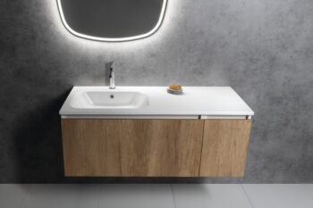 SAPHO - ARECA umývadlo 121x51,5cm, liaty mramor, ľavé, biela AC121L