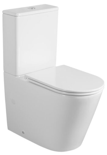 SAPHO - AVIS WC kombi, Vortex Rimless, spodný/zadný odpad, biela PC106V