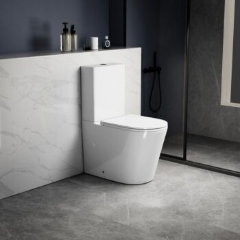 SAPHO - AVIS WC kombi, Vortex Rimless, spodný/zadný odpad, biela PC106V