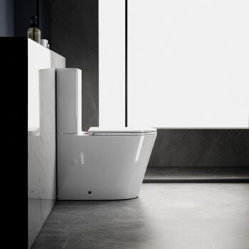 SAPHO - AVIS WC kombi, Vortex Rimless, spodný/zadný odpad, biela PC106V