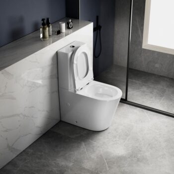 SAPHO - AVIS WC kombi, Vortex Rimless, spodný/zadný odpad, biela PC106V