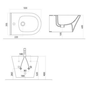 SAPHO - AVVA bidet závesný 35,5x53cm, biela 100324