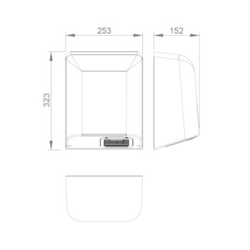 SAPHO - BIGFLOW bezdotykový elektrický sušič rúk 220-240V, 2050W, 253x323x152, nerez lesk 01451.B