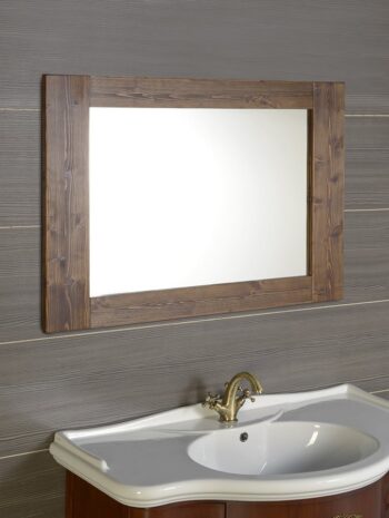 SAPHO - BRAND zrkadlo v drevenom ráme 100x80cm, morený smrek BA056S