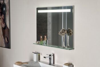 SAPHO - BRETO zrkadlo  s LED osvetlením a policou 80x60,8cm BT080