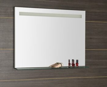 SAPHO - BRETO zrkadlo  s LED osvetlením a policou 80x60,8cm BT080