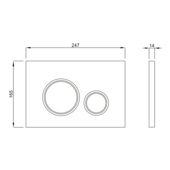 SAPHO - BRILLA závesné WC Rimless biela s podomietkovou nádržkou a tlačidlom Schwab, biela 100614-SET5