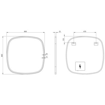 SAPHO - BUTO zrkadlo s LED osvetlením 80x80cm BU080