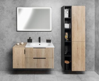 SAPHO - CIRASA umývadlová skrinka 59,2x64x46cm, dub alabama strip CR601-2322