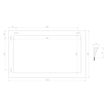 SAPHO - CORONA zrkadlo v drevenom ráme 62,8x102,8cm, šampaň NL721
